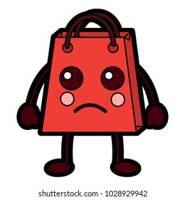 shopping bag character kawaii style