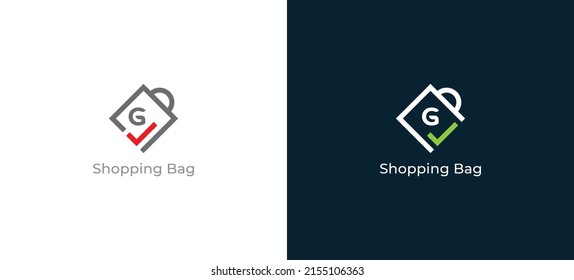 Shopping Bag Check Logo Concept Sign Stock Vector (Royalty Free ...