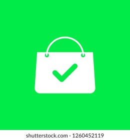  Shopping bag with check mark. vector illustration