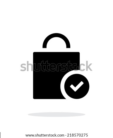 Shopping bag check simple icon on white background. Vector illustration.