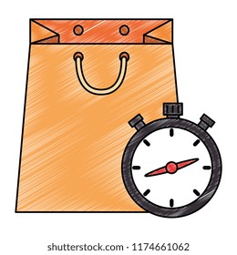 shopping bag with chronometer
