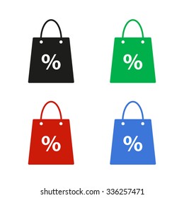 Shopping bag - color vector icon