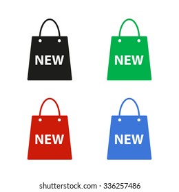 Shopping bag - color vector icon