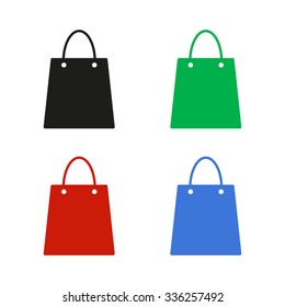 Shopping bag - color vector icon