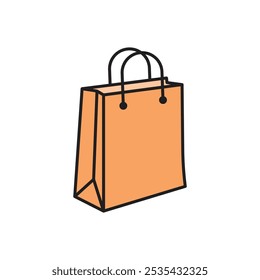 Shopping bag colored vector icon on white background