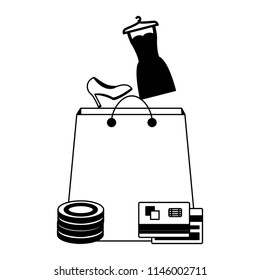 shopping bag commercial with clothes and accessories