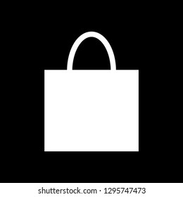 Shopping bag commercial glyph icon vector - white