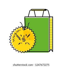 shopping bag with commercial tag hanging
