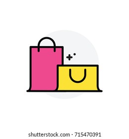 Shopping bag concept Isolated Line Vector Illustration editable Icon