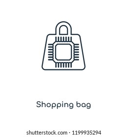 Shopping bag concept line icon. Linear Shopping bag concept outline symbol design. This simple element illustration can be used for web and mobile UI/UX.