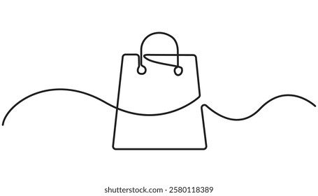 shopping bag continuous one line drawing