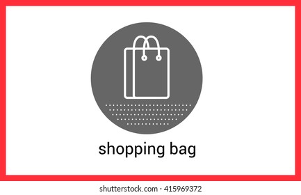 Shopping bag contour outline vector icon. Packet linear pictogram