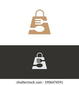 Einkaufstasche in einem Kochgeschirr. Concept Design, Illustrationsvektor, geeignet für Kreativindustrien, Besteckereien, Lebensmittelstände, Restaurants und verbundene Unternehmen