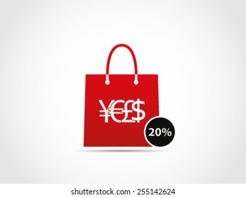 Shopping Bag Currencies 20% Reduction