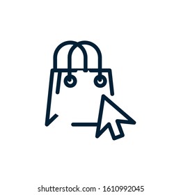 Shopping bag and cursor design of Commerce market store shop retail buy paying banking and consumerism theme Vector illustration
