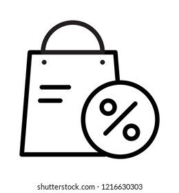 Shopping bag cyber monday vector icon