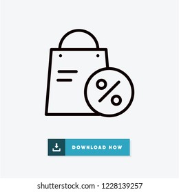 Shopping bag cyber monday vector icon