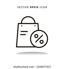 Shopping bag cyber monday vector icon
