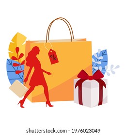 Shopping bag design background. High quality filled shopping bag icon on white background. Shopping collection flat trendy vector shopping bag symbol. Use for web and mobile