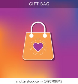 shopping bag design with gradient background