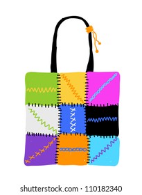 Shopping bag design, hand drawn sketch
