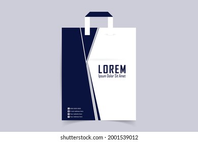 diseño de bolsas de compras. Plantilla de bolsa de compra de papel. Vector de diseño de bolsas de compras de la empresa