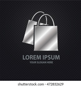 Shopping bag design ,silver concept,clean vector