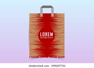 Plantilla de diseño de bolsa de compras con bolsa de papel. Mano sosteniendo bolsas de compras. Viernes Negro. Ilustración del vector