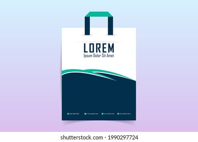 Shopping bag design template with paper bag. Hand holding Shopping bags. Black Friday. Vector illustration