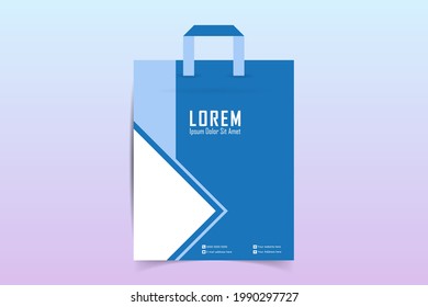 Shopping bag design template with paper bag. Hand holding Shopping bags. Black Friday. Vector illustration