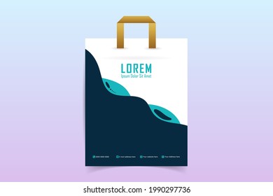 Shopping bag design template with paper bag. Hand holding Shopping bags. Black Friday. Vector illustration