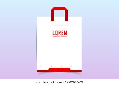 Shopping bag design template with paper bag. Hand holding Shopping bags. Black Friday. Vector illustration
