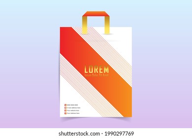 Shopping bag design template with paper bag. Hand holding Shopping bags. Black Friday. Vector illustration