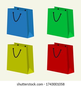 Ilustración vectorial de diseño de bolsas de compras