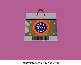 shopping bag design vector illustration template corporate logo design business empty isolated white background

