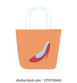 shopping bag with different icons and products vector illustration design