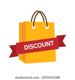 bolsa de compra. concepto de bolsa de descuento. icono de ilustración vectorial.