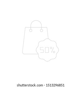 shopping, bag, discount line icon. Elements of black friday and sales icon. Premium quality graphic design icon. Can be used for web, logo, mobile app, UI, UX