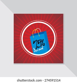 shopping bag with discount offer vector illustration