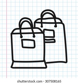 shopping bag doodle