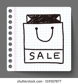 shopping bag doodle drawing