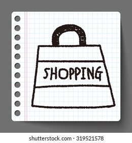 shopping bag doodle drawing