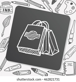 shopping bag doodle drawing