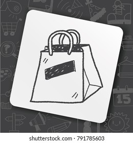 shopping bag doodle drawing