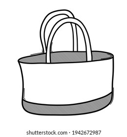Shopping bag doodle vector icon. Drawing sketch illustration hand drawn line.