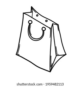 Shopping bag Doodle vector icon. Drawing sketch illustration hand drawn cartoon line.