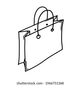 Shopping bag Doodle vector icon. Drawing sketch illustration hand drawn cartoon line.