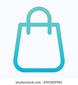 Shopping Bag, Eco Friendly Bag Vector Icon, Isolated Lineal Gradient Vector Icon.