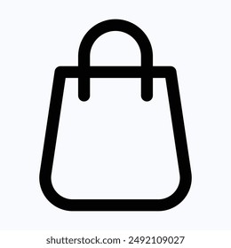 Shopping Bag, Eco Friendly Bag Vector Icon, Lineal Isolated Vector Icon.