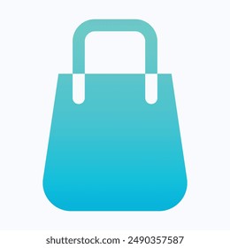 Shopping Bag, Eco Bag Vector Icon, Isolated Gradient Vector Icon.